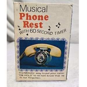 Vintage Musical Phone Rest 60 Second Timer Hong Kong Telephone Hold Original Box